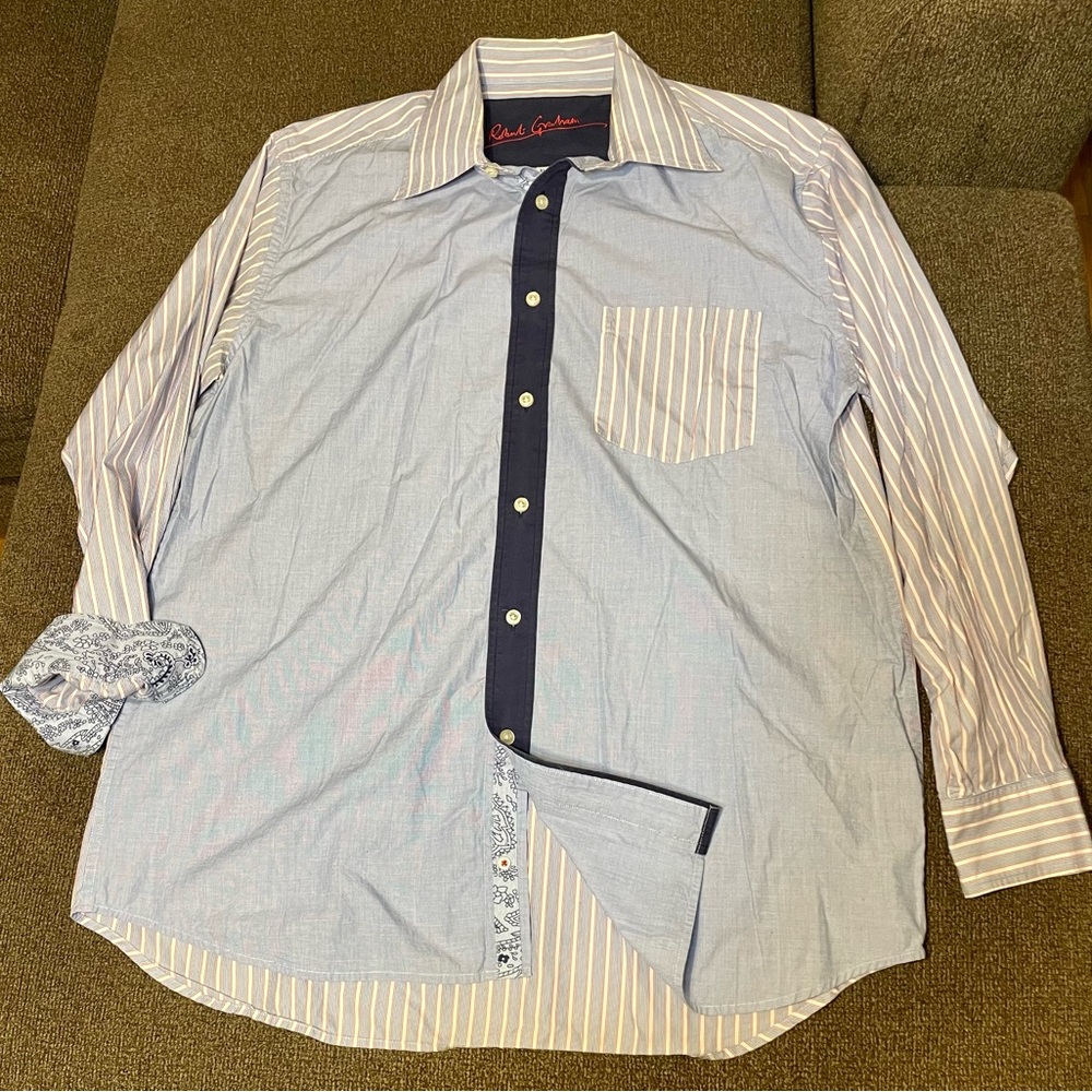 Robert Graham “Flip Cuff” Shirt XL EUC